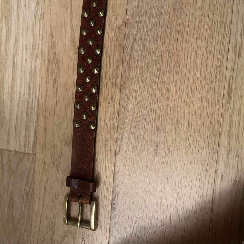 Nine West studded (Gold tone) genuine leather belt.